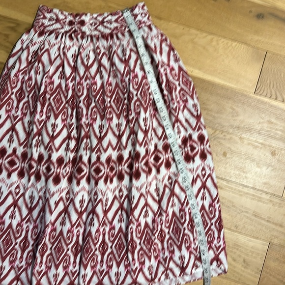 Pink Linen Loft Midi Skirt with Elastic Waist - Picture 2 of 7